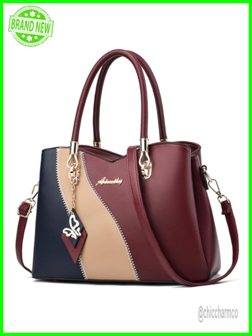 Women's Satchel Handbag Synthetic Leather Tote Crossbody Shoulder Bag